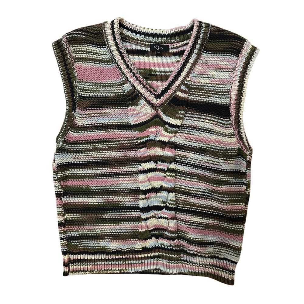 Rails Brixton Forest Space Dye Sweater Vest Swank Tank Size XS Academia Brown